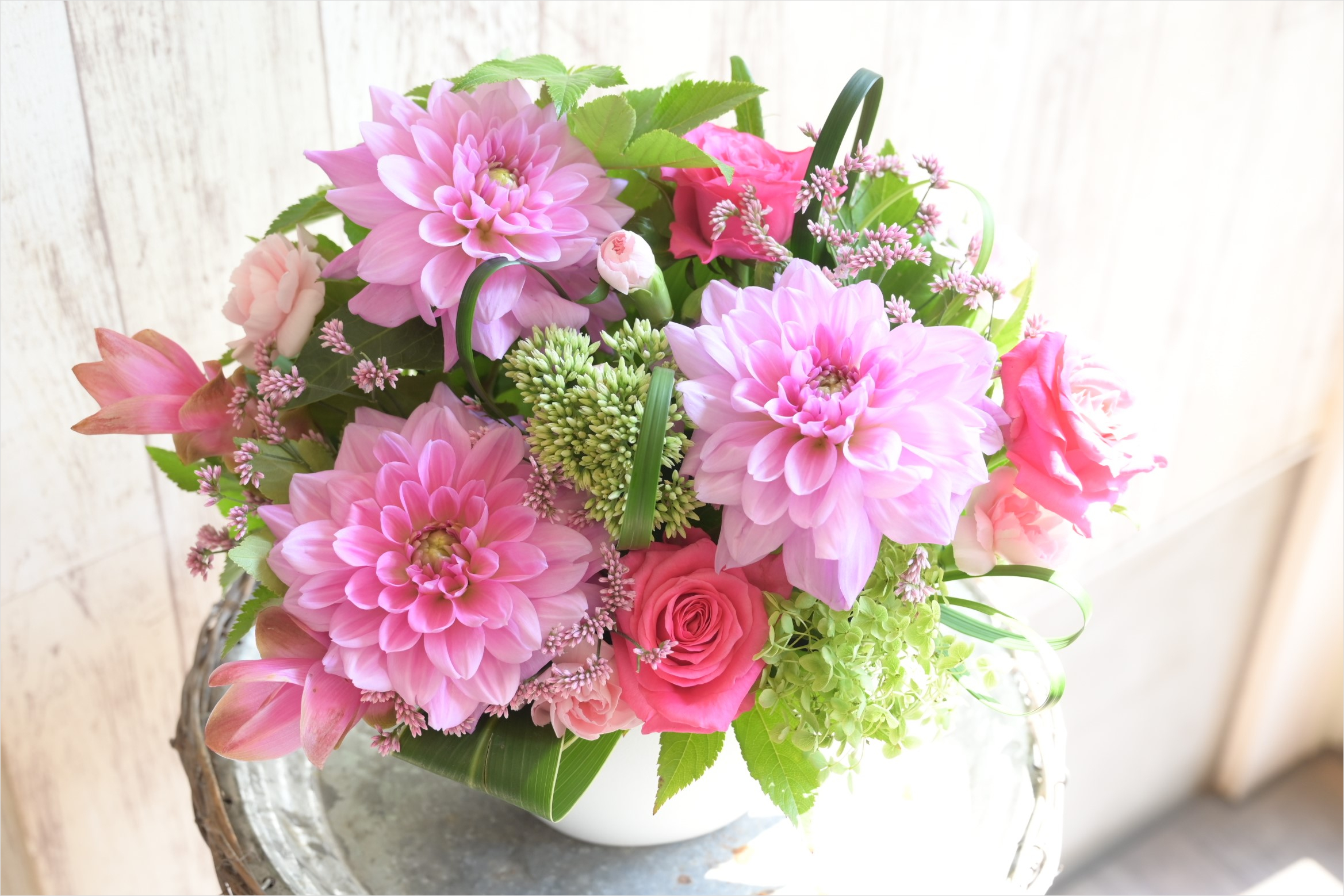【敬老の日】ダリアの入ったアレンジ♪